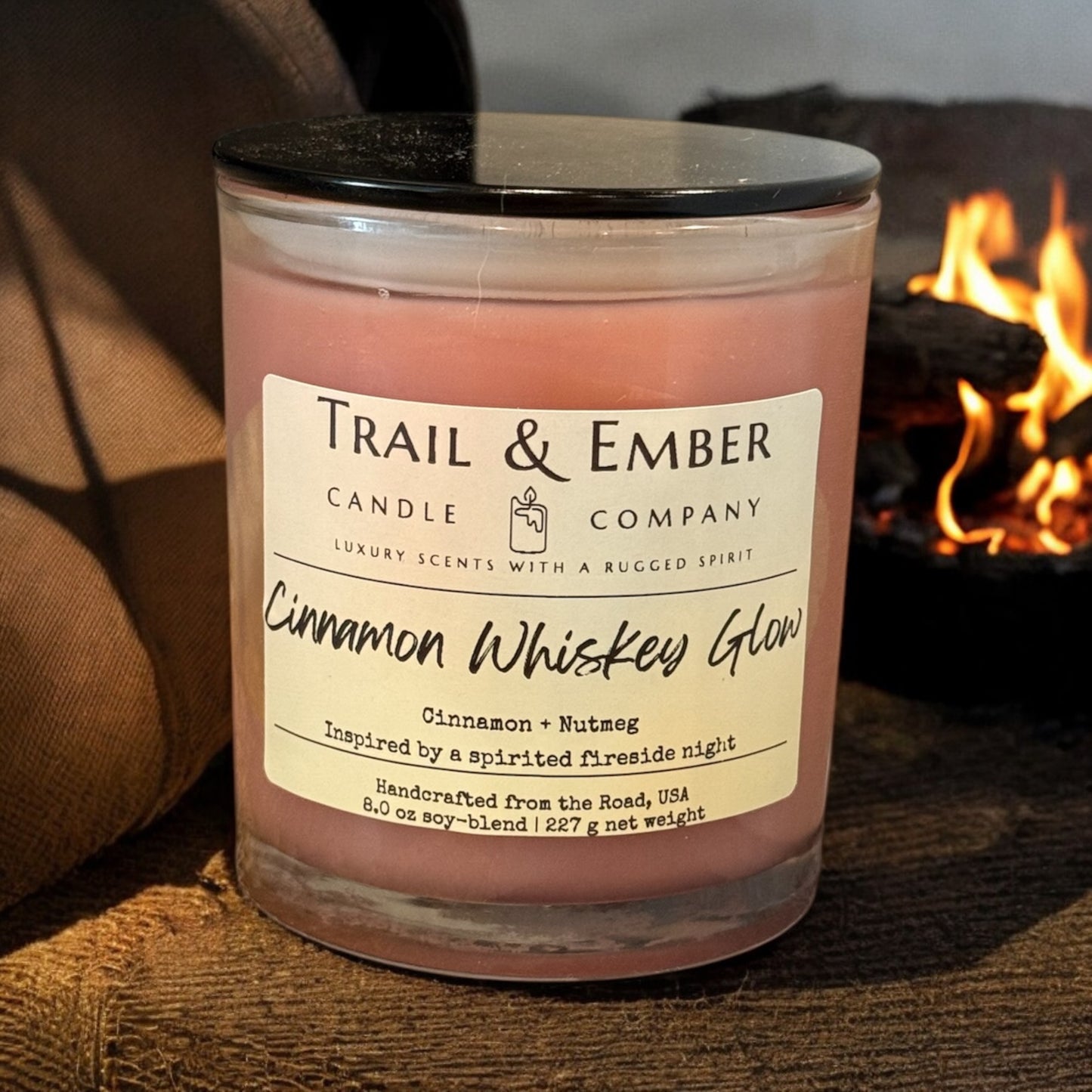 Cinnamon Whiskey Glow Soy Blend Candle