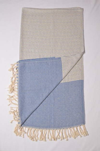 KAFTHAN Cotton Turkish Towels, Bath Towel - Lines & Diamond