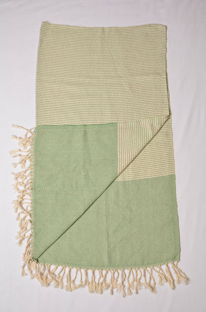 KAFTHAN Cotton Turkish Towels, Bath Towel - Lines & Diamond