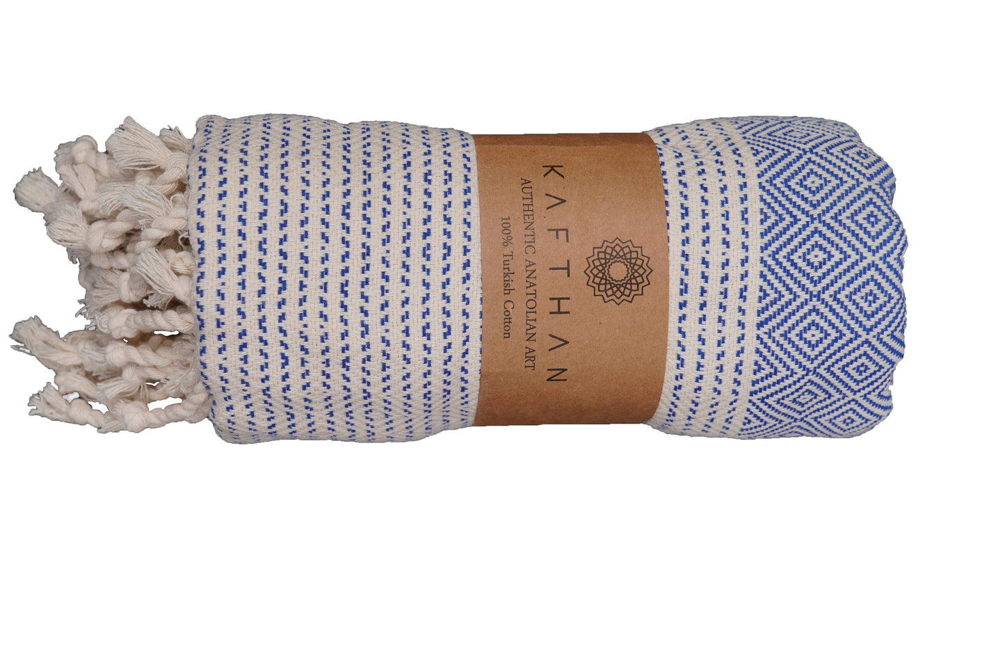 KAFTHAN Cotton Turkish Towels, Bath Towel - Lines & Diamond